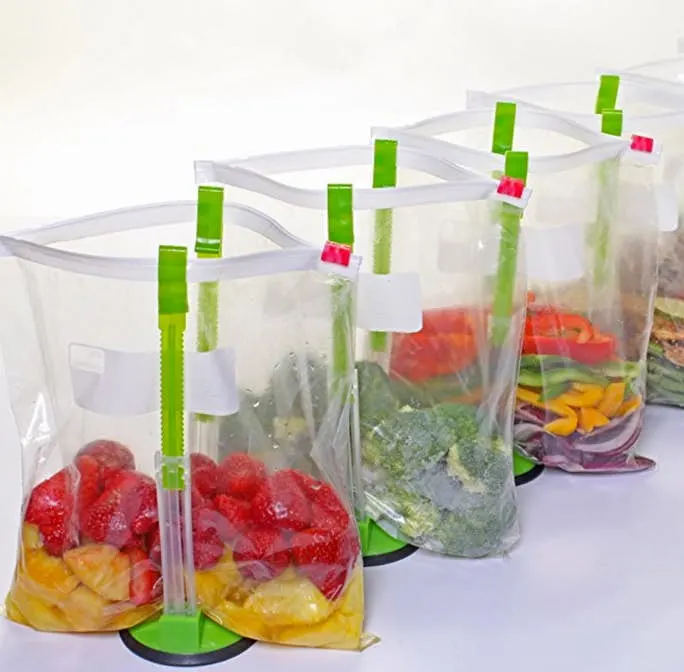 Baggy Racks make it so easy to fill bags of snacks for kids!