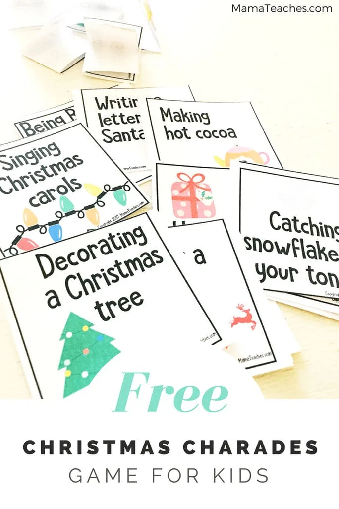 Printable Christmas Charades Game for Kids - Mama Teaches