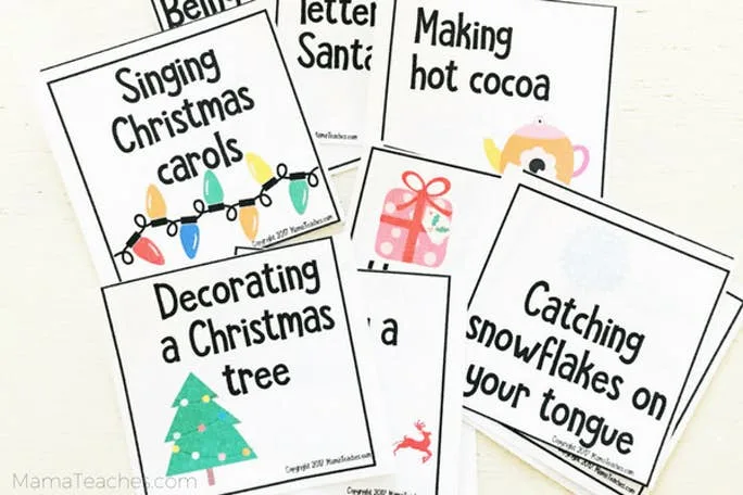 Printable Christmas Charades Game For Kids Mama Teaches