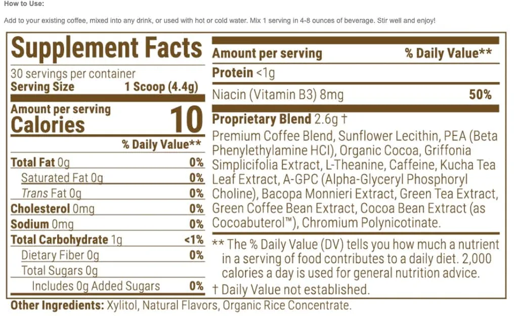 Smart Coffee Ingredients