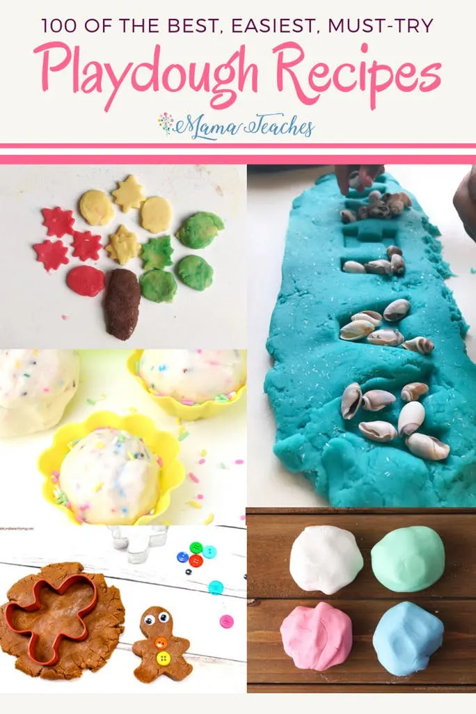 100 Best Playdough Recipes for Kids - including edible play dough!
