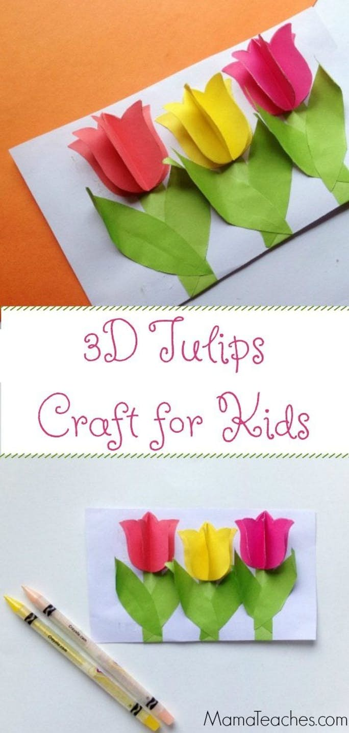 3D Tulips Kids Craft