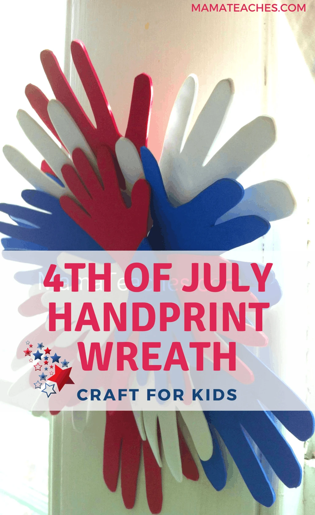 4th of July Handprint Wreath Craft for Kids