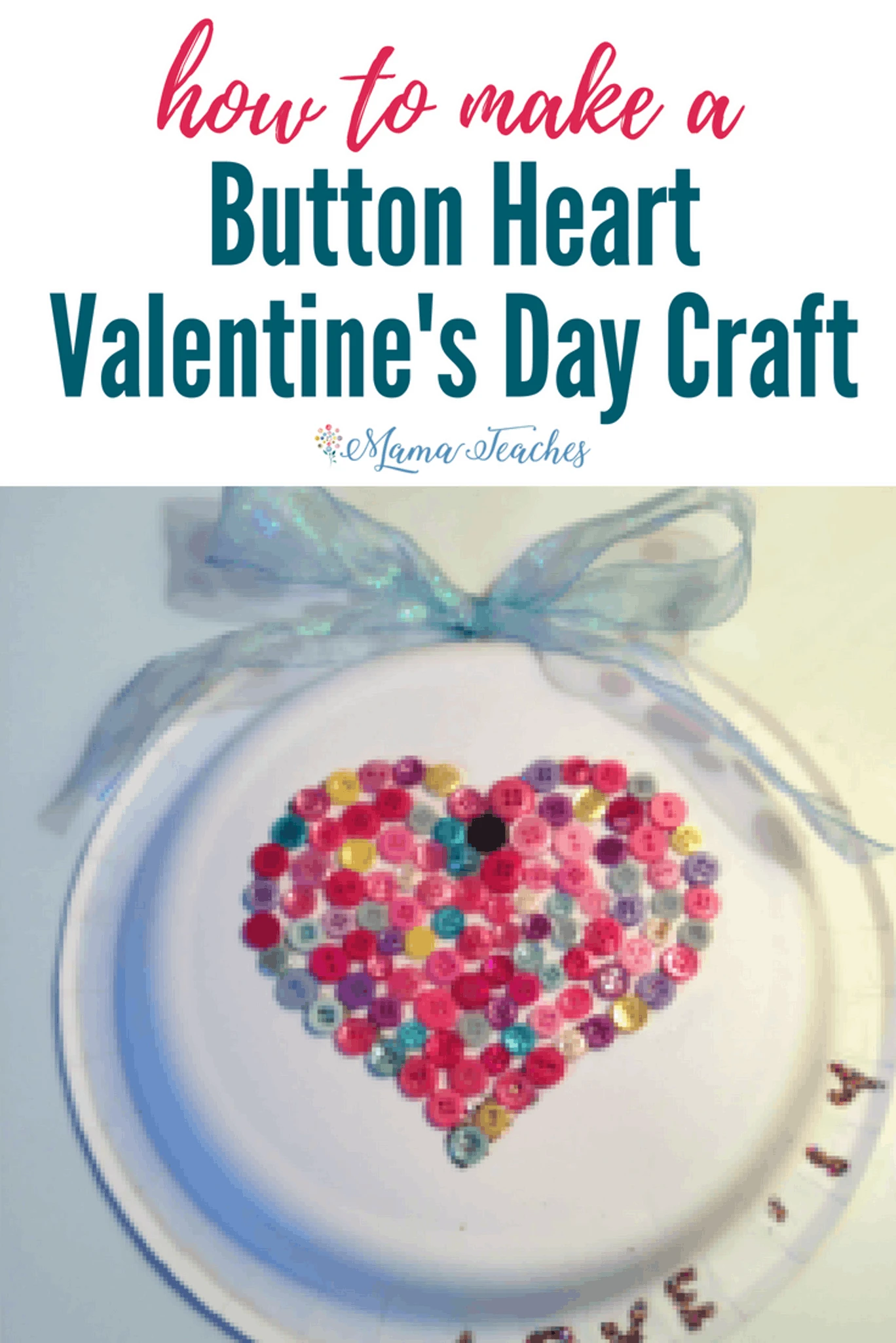 Button Heart Craft for Kids