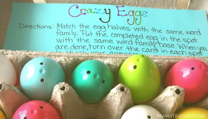 Crazy Eggs Word Family Game - A Reading Game for Early Readers