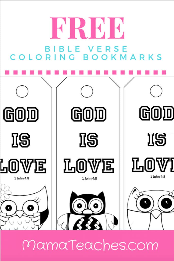 Free Printable God is Love Coloring Bookmarks for Kids