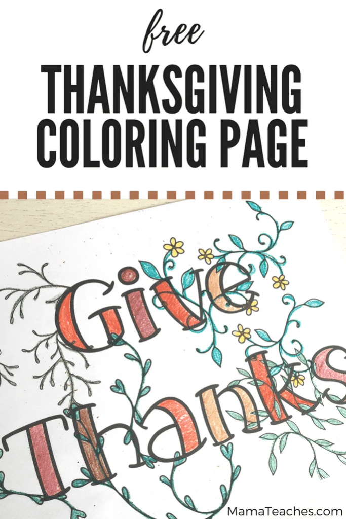 Thanksgiving Coloring Page