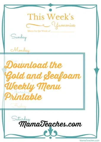 Weekly Menu Printable