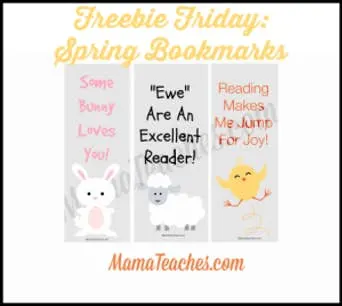 Spring Bookmarks for Kids