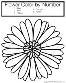 Friday Freebie: Flower Color By Number Coloring Page