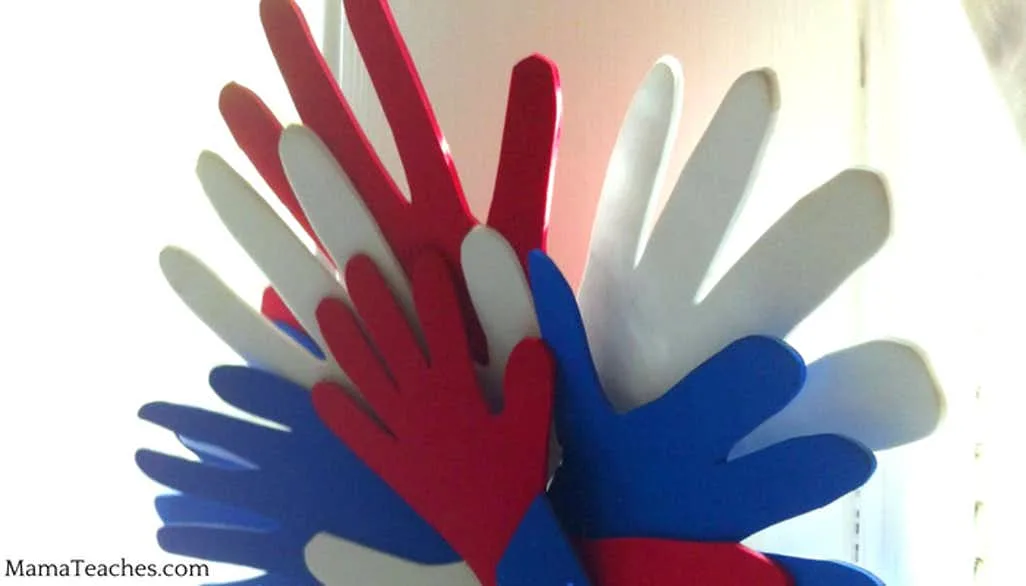 Handprint 4th of July Wreath Craft for Kids