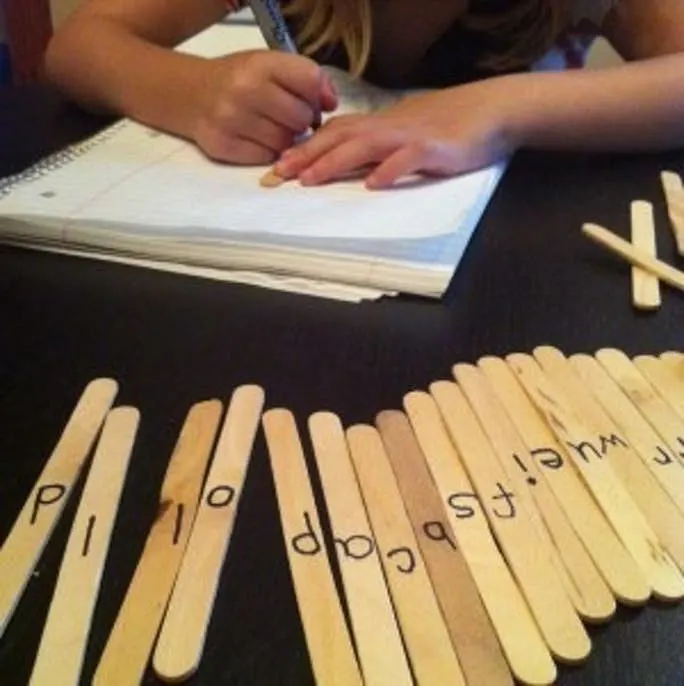 How to Build Words and Silly Sentences with Craft Sticks