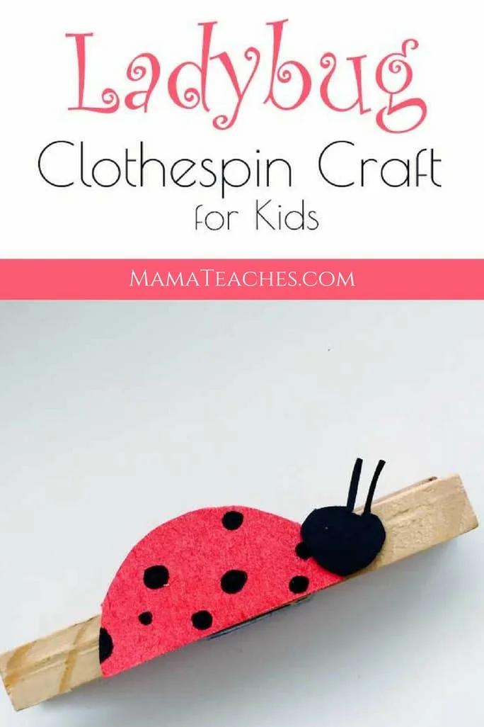 Ladybug Clothespin Craft for Kids