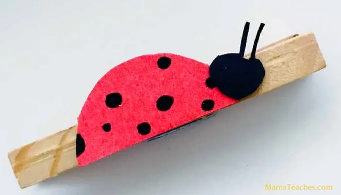 Ladybug Clothespin Craft for Kids