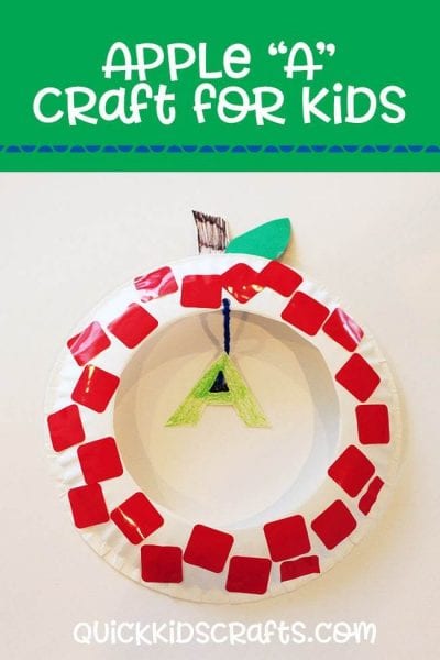 Letter A Craft – Paper Plate Apple Sticker Craft for Kids - Mama Teaches