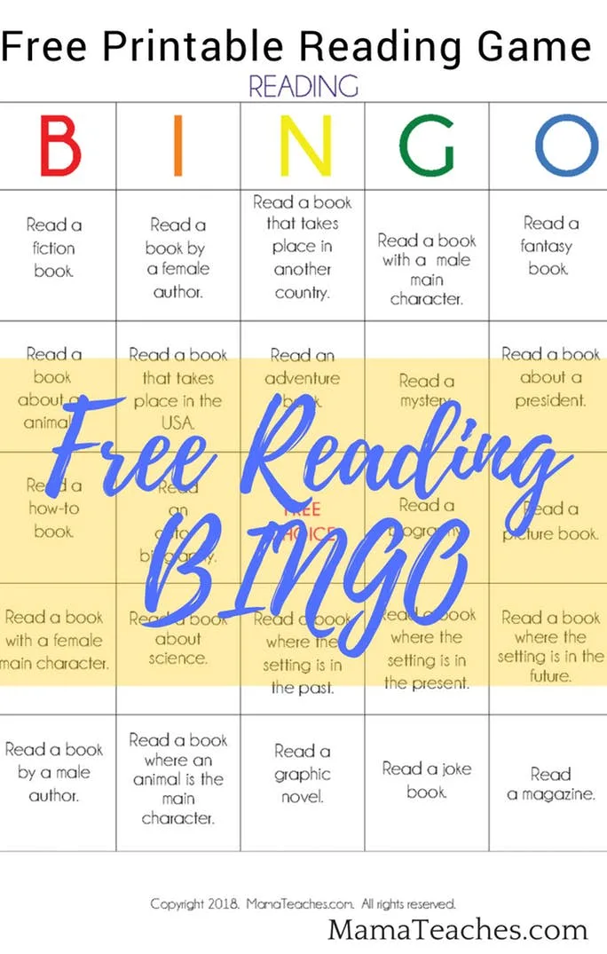 Reading Book BINGO: Printable Reading Game