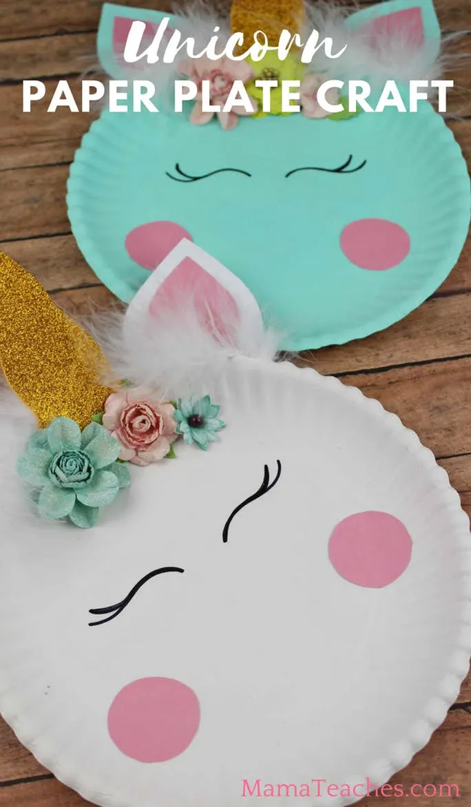 Unicorn Paper Plate Craft - Mama Teaches