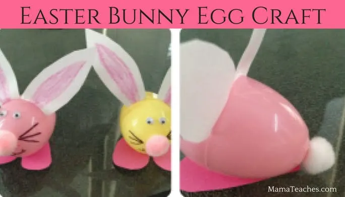 Plastic Egg Bunnies as DIY Desk Pets