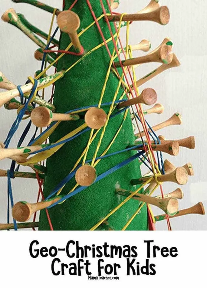 Easy Christmas Geo-Tree Craft for Kids