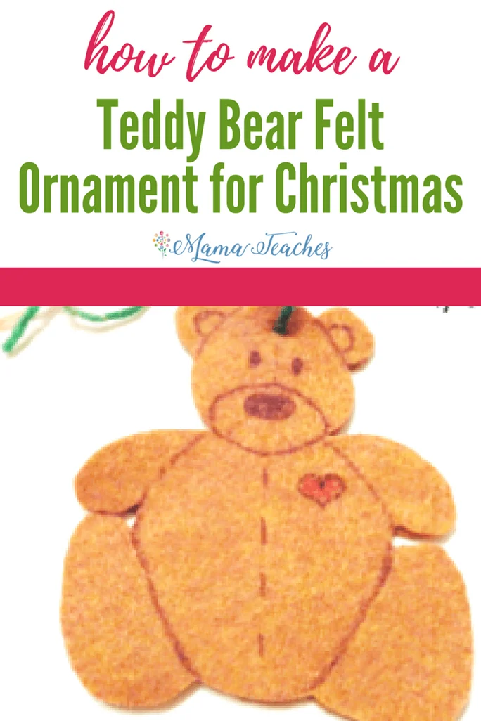 Felt Teddy Bear Ornament Craft for Kids