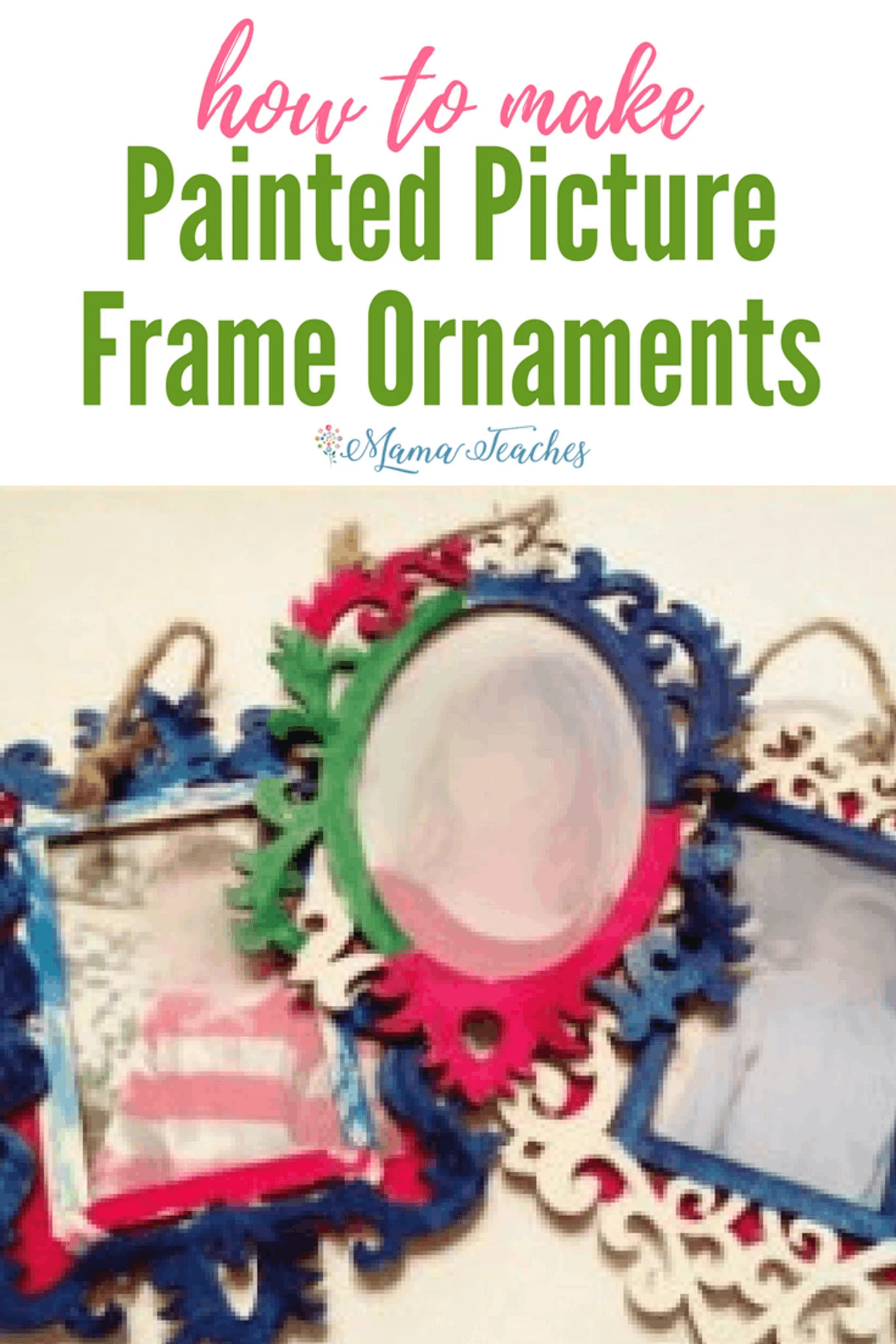 Painted Picture Frame Christmas Ornaments for Kids