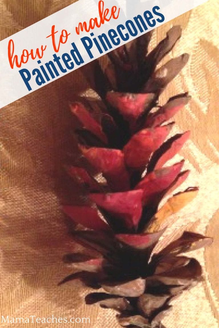 Painted Pinecones Craft for Kids - Mama Teaches