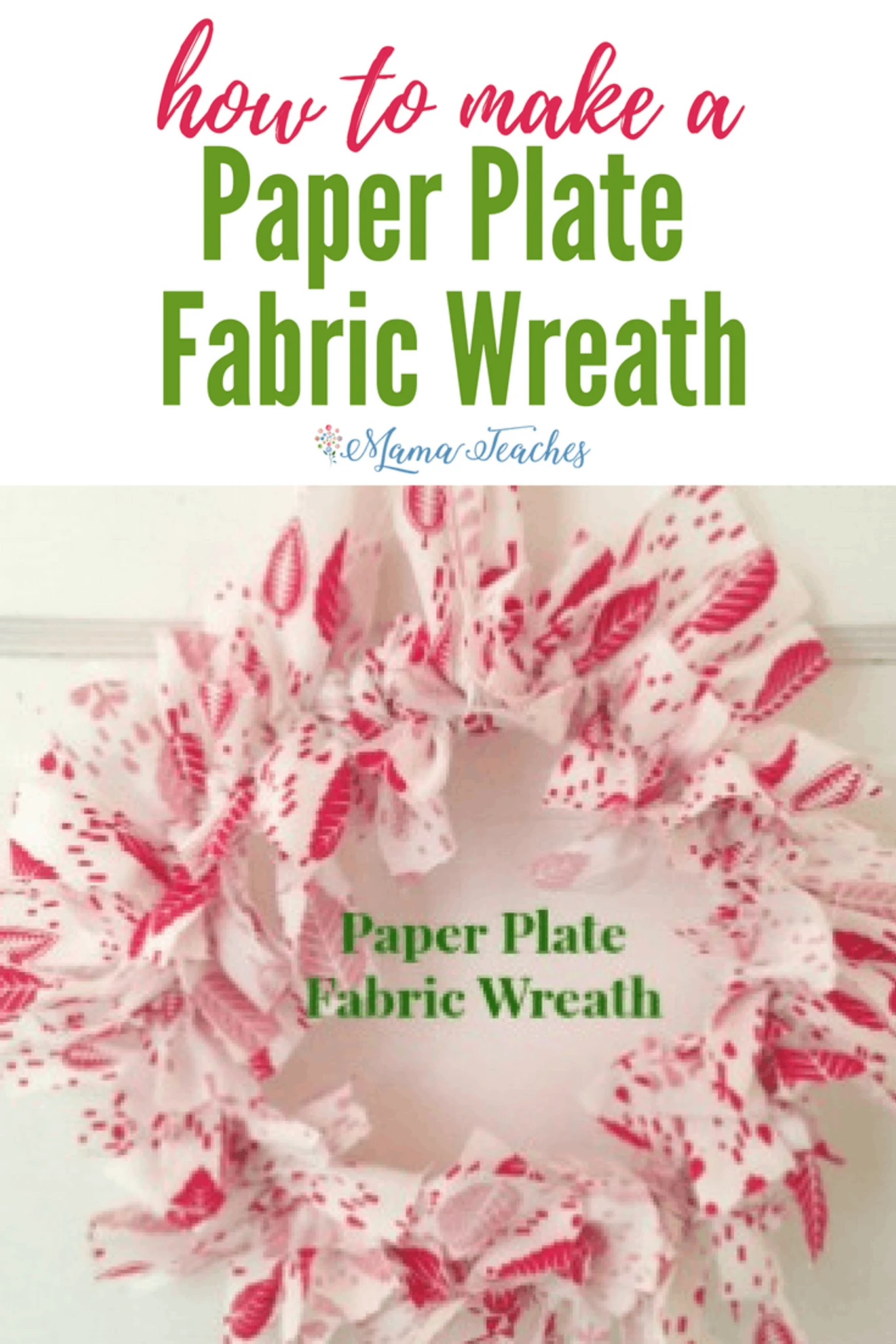 Paper Plate Fabric Wreath Christmas Craft for Kids