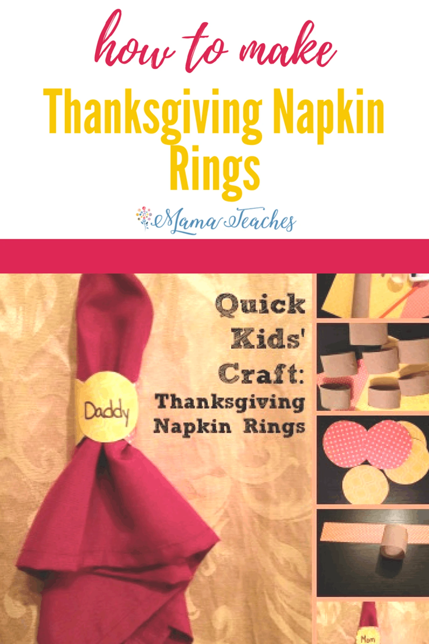 Thanksgiving Napkin Rings Craft for Kids