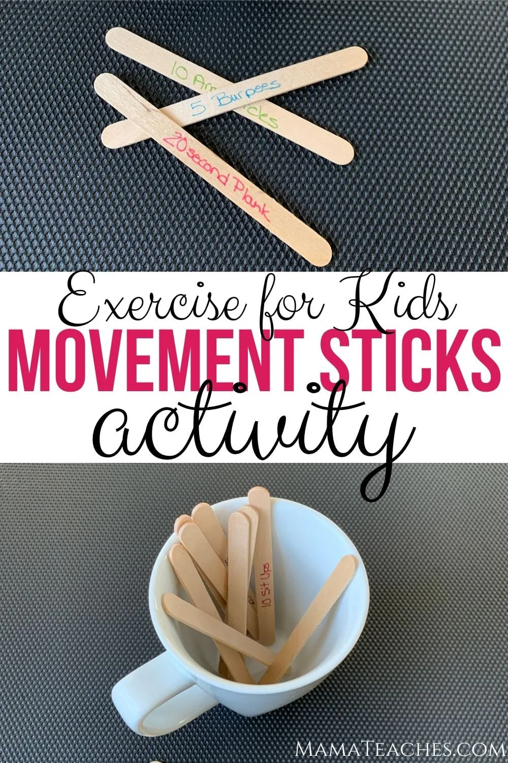 Exercise for Kids Movement Sticks Activity from MamaTeaches.com