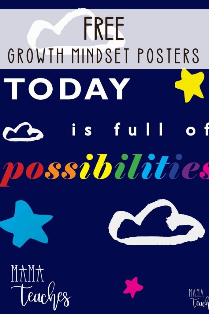 Free Growth Mindset Posters for Kids - MamaTeaches.com