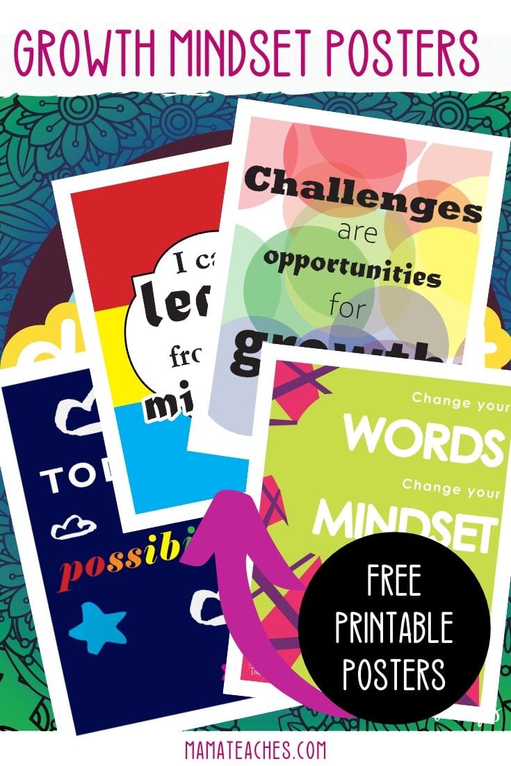 Growth Mindset Posters Free Printables Mama Teaches