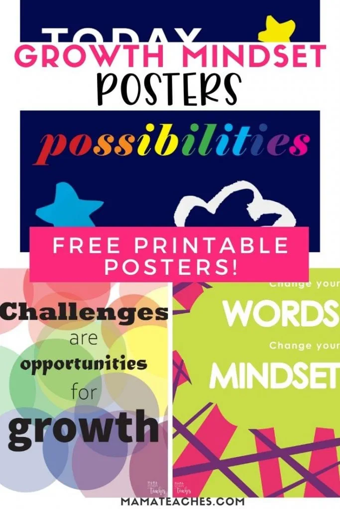 Growth Mindset Posters Free Printable Posters for Home and School - MamaTeaches.com