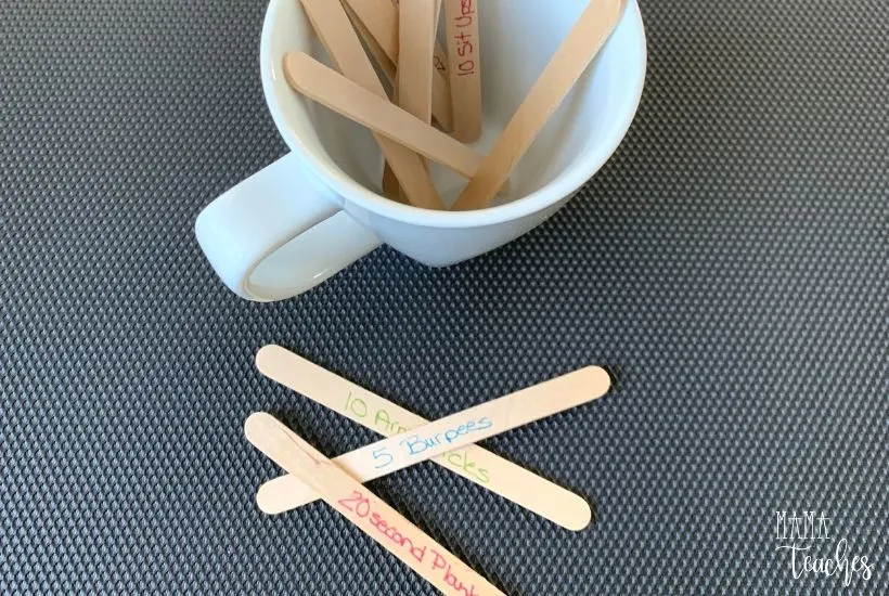 Movement Sticks - a Brain Break Exercise Activity for Kids - MamaTeaches