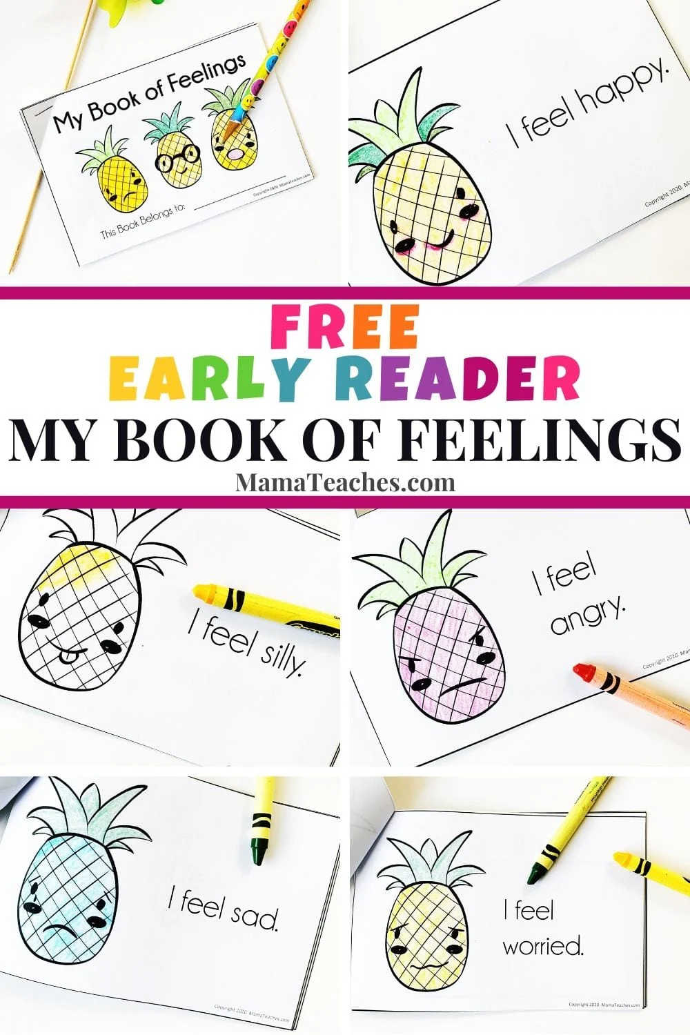 Free Early Reader for Preschool - My Book of Feelings - MamaTeaches.com