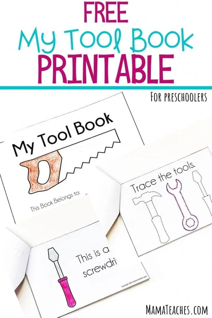 My Tool Book_A Preschool Early Reader - Free Printable Book of Tools for Preschoolers - MamaTeaches.com