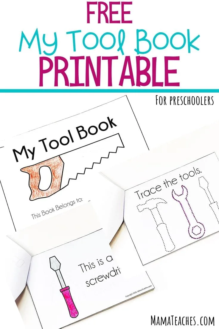 My Tool Book_A Preschool Early Reader - Free Printable Book of Tools for Preschoolers - MamaTeaches.com