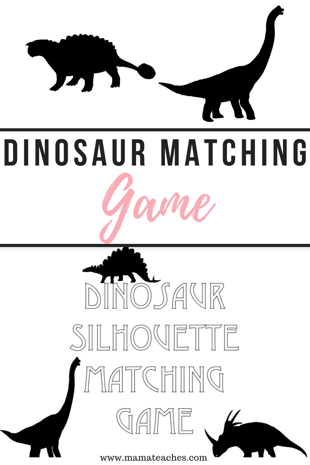 Types of Dinosaurs Matching Game