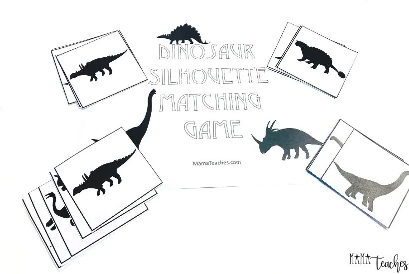 Dinosaur Memory Match Game for Preschoolers