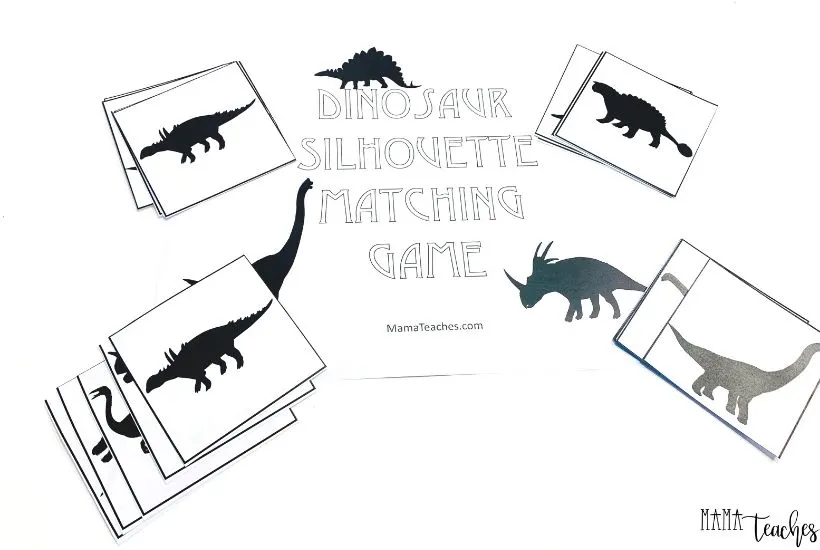 Free Printable Dinosaur Flashcards and Memory Game for Kids