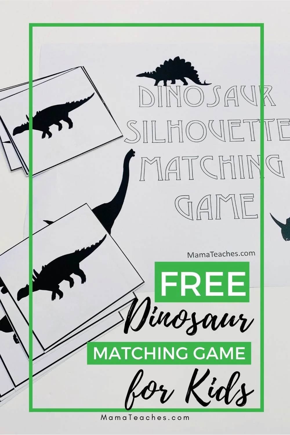 Free Dinosaur Matching Game for Kids - MamaTeaches.com