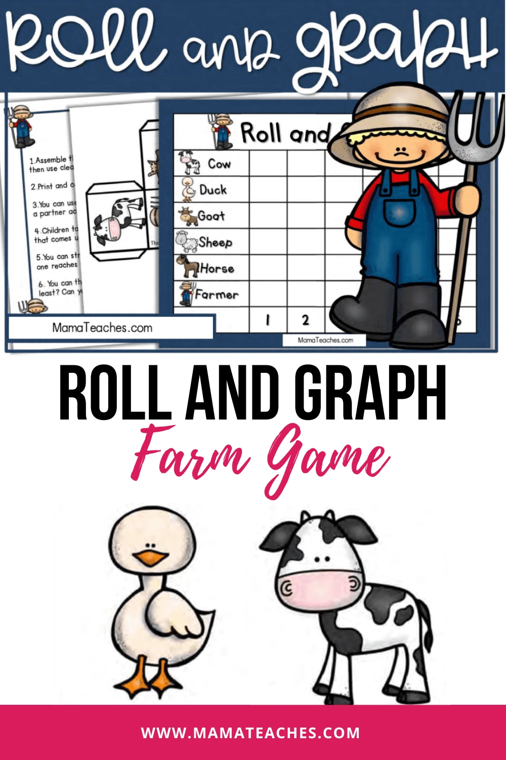 Roll 2 dice and graph.FREEPRINT AND GO! by Fostering Magical