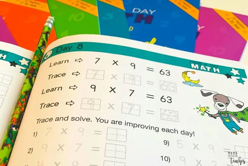 Page a Day Math Multiplication Worksheets for Kids