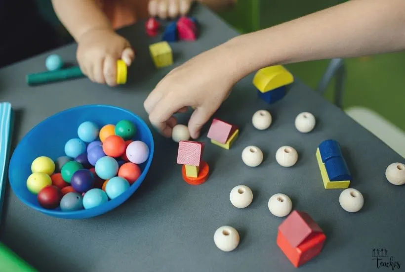 Children playing with blocks and beads as in the picture above are a great example of how homeschooling can be more fun and interactive for your children than you might expect.