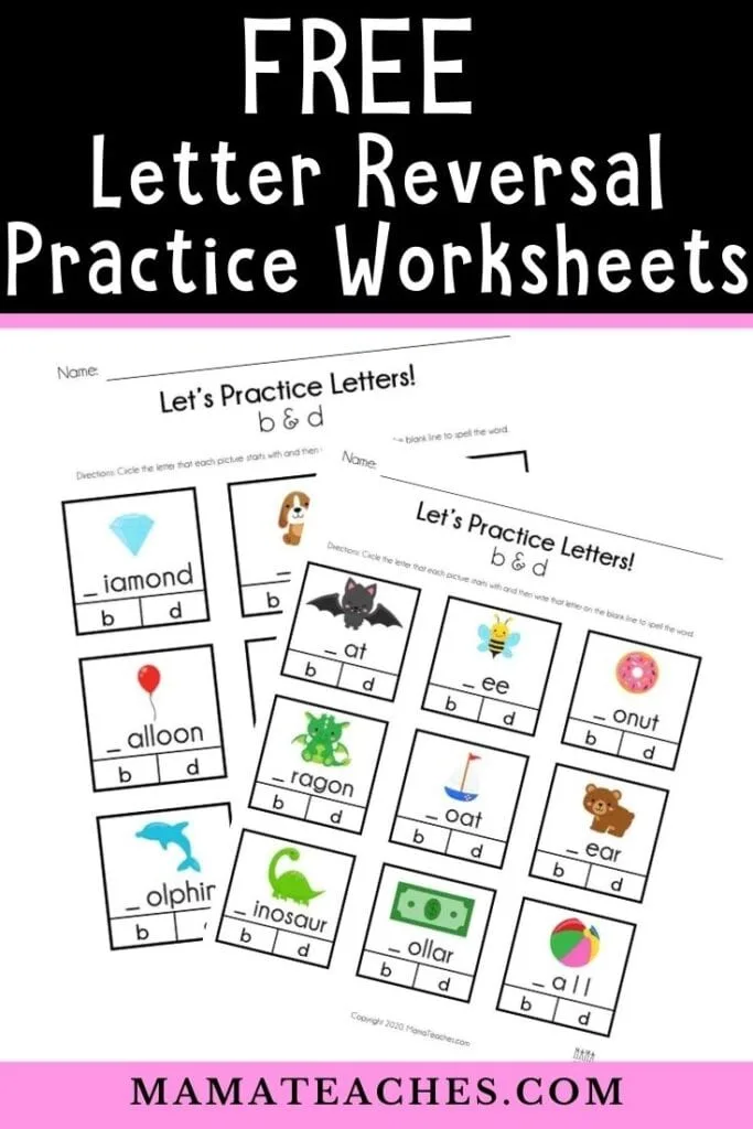 FREE LETTER REVERSAL PRACTICE WORKSHEETS