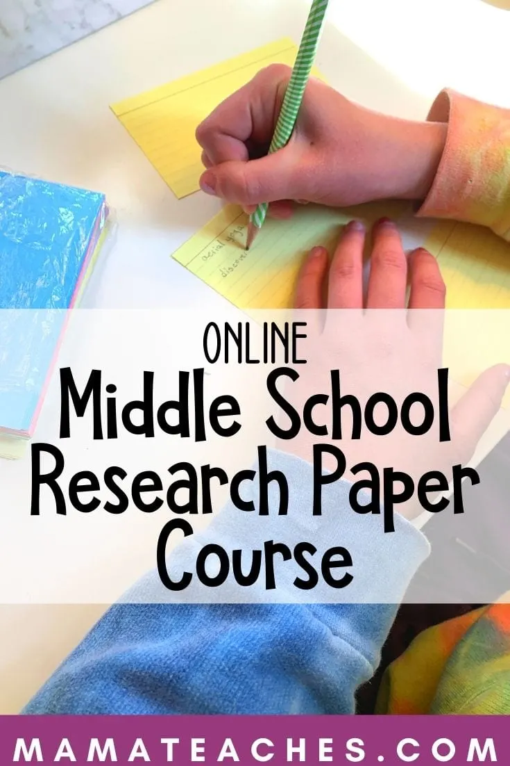 Using Notecards for Her Online Middle School Research Paper Course - See if this homeschool curriculum would work for your family!