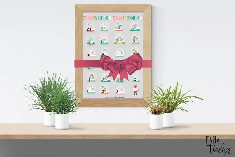 Christmas Countdown Calendar Printable for Kids