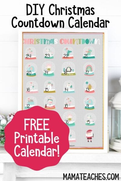 Free Christmas Countdown Calendar Calendar Printable - Mama Teaches