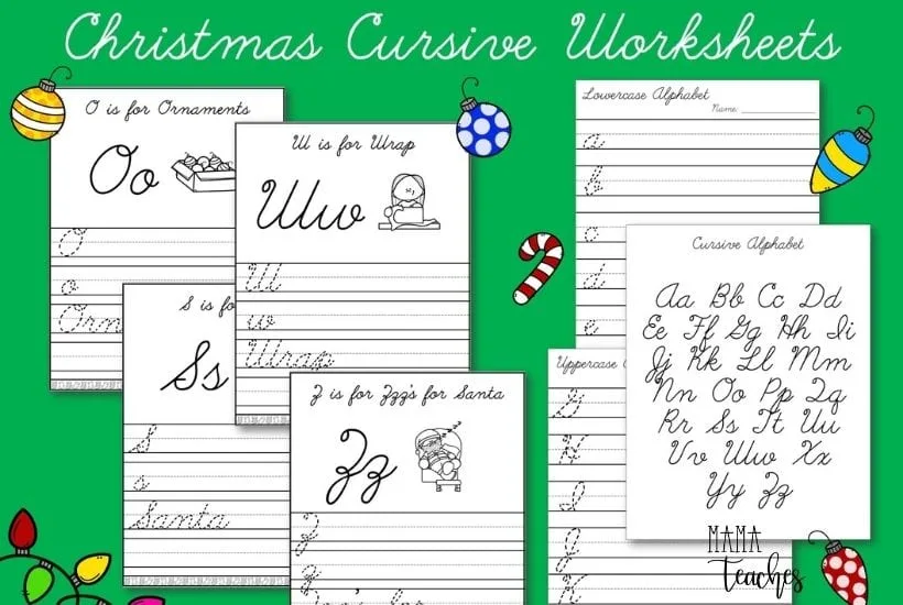 Christmas Alphabet Handwriting Worksheets - Mama Teaches