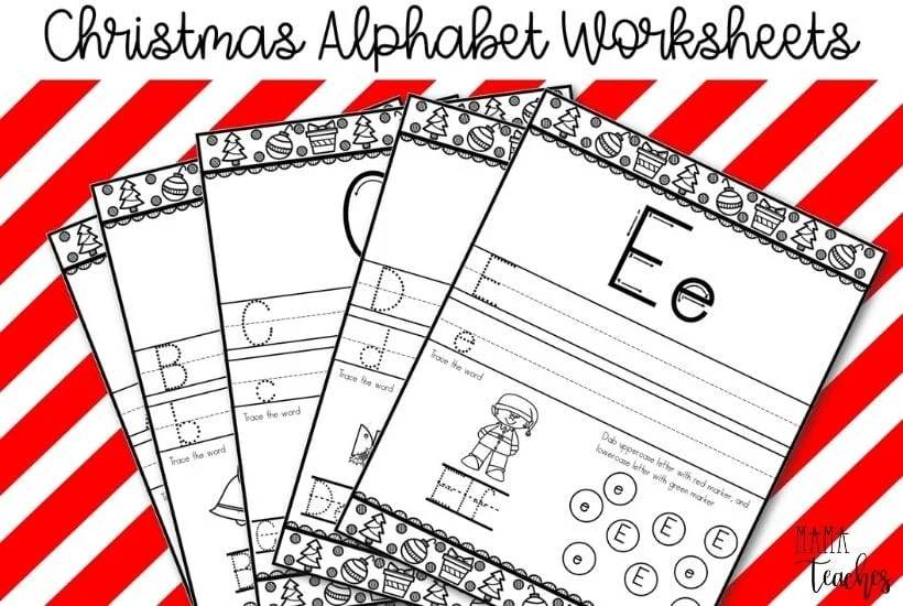 Christmas Alphabet Printing Worksheets