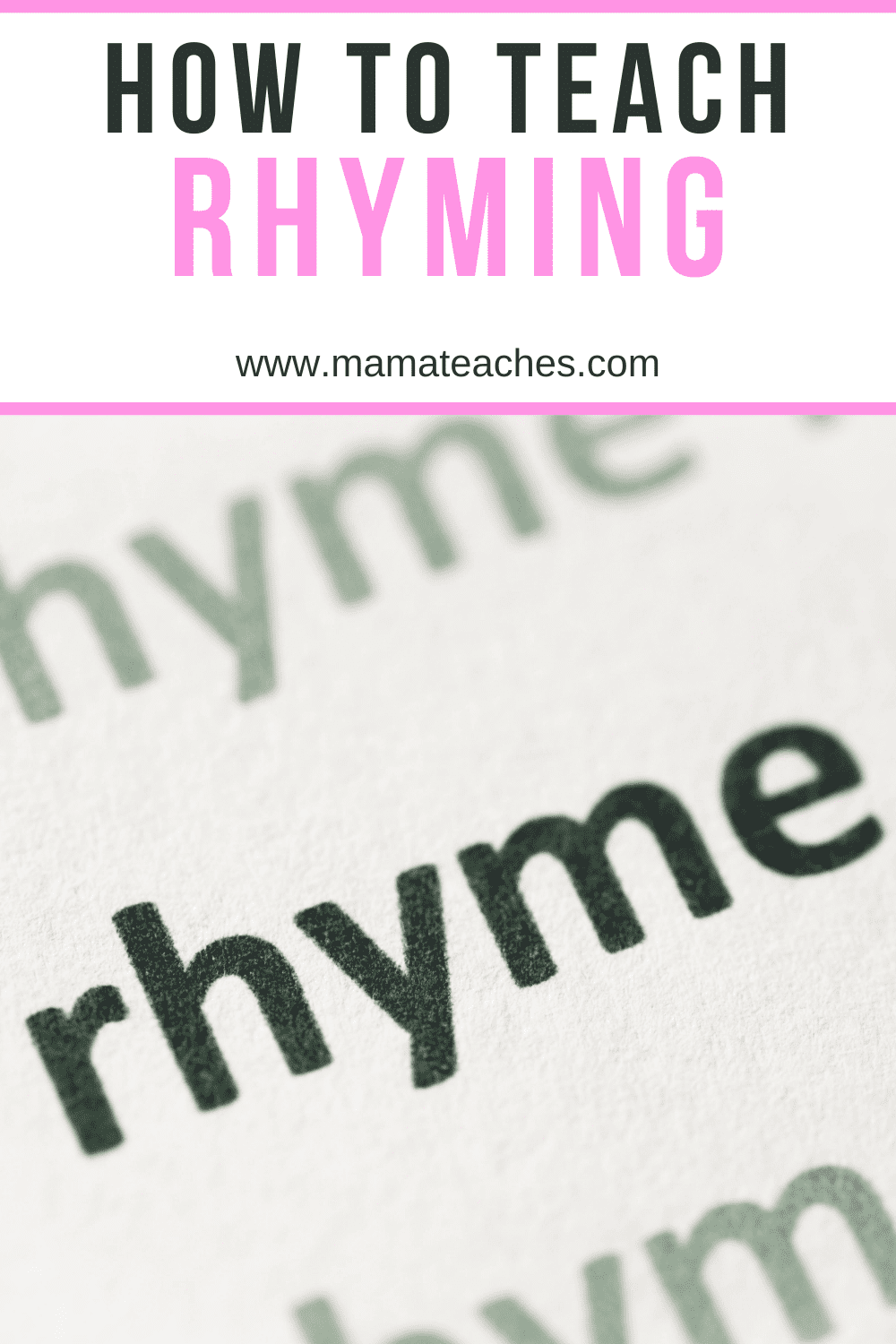 How to Teach Rhyming